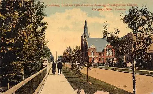 A859 Kanada Prebysterian Church Calgary Alta Vintage Postkarte