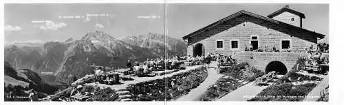 A858 Deutschland Kehlsteinhaus mit Watzmann Restaurant RPPC Panorama Postkarte