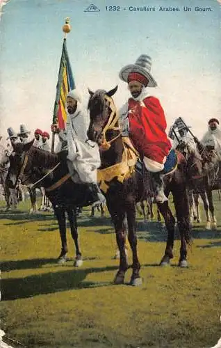 A853 Algerien Cavaliers Arabes Un Goum Kavallerie Militär Vintage Postkarte