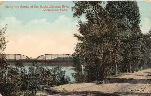A859 Kanada entlang der Ufer des Flusses Saskatchewan Saskatoon Vintage Postkarte