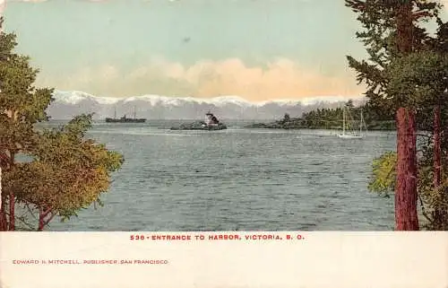 A859 Kanada Einfahrt Hafen Victoria BC Vintage Postkarte