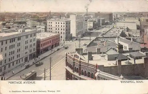 A859 Kanada Winnipeg Man Portage Avenue 1907 Vintage Postkarte