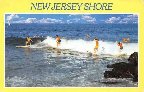A856 US Surfing at Bay Head on Jersey Shore Sea 1989 Vintage Postkarte