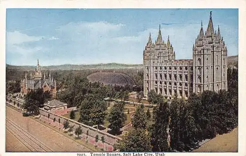 A856 US Temple Square Salt Lake City Utah Vintage Postkarte