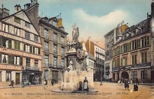 A858 Frankreich 1916 Rouen Statue elevee Memorie de Jeanne d'Arc WWI Feldpostkarte