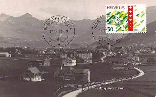 L297 Schweiz Appenzeller Berge Panoramablick Vintage Postkarte