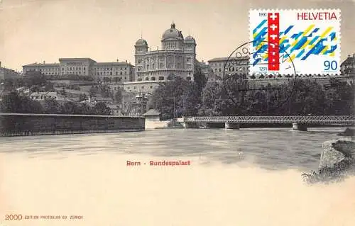 L299 Schweiz Bern Bundespalast Schloss Vintage Postkarte