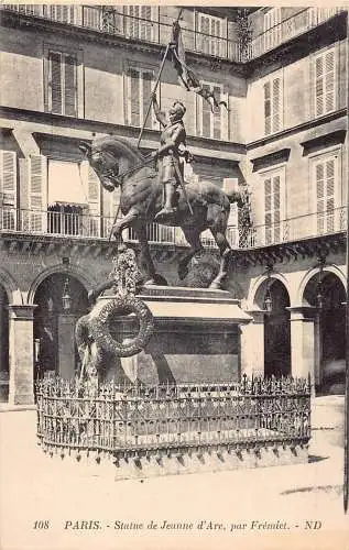 A233 Frankreich Paris Statue de Jeanne d'Arc par Fremiet Vintage Postkarte