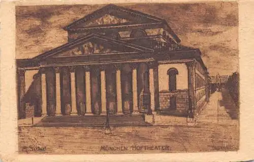A232 Deutschland München Hoftheater Theater signiert A Siebert Vintage Postkarte