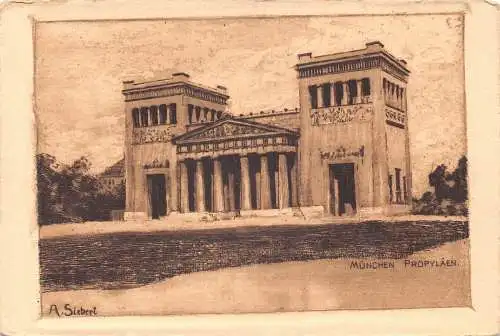 A232 Deutschland Muenchen Propylaen signiert A Siebert Vintage Postkarte
