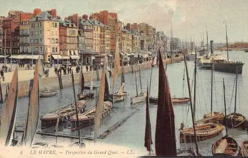A234 Frankreich Le Havre Grand Quai Boote Dampfschiffe Hafen Vintage Postkarte