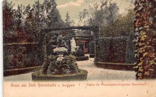L306 Deutschland 1904 Gruss aus Park Herrenhaide b Burgstaedt Promenaden Postkarte