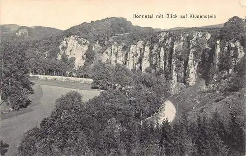 L306 Deutschland Hoennetal mit Blick auf Klusenstein Vintage Postkarte