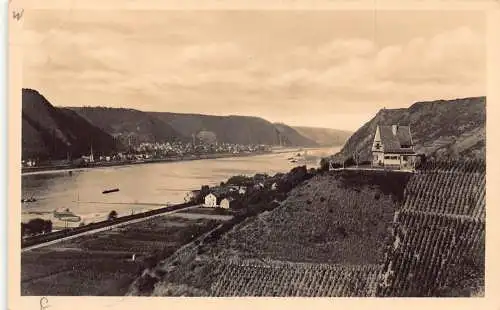 L306 Deutschland Fluss Rheintal RPPC Vintage Postkarte