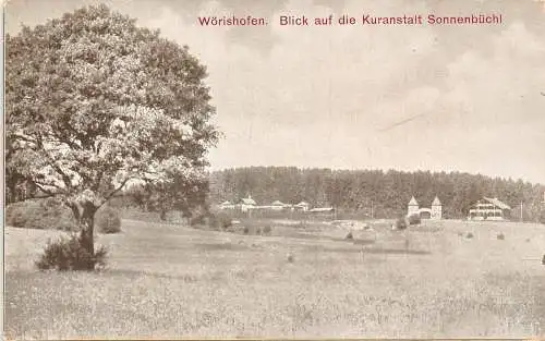 L306 Deutschland 1925 Wörishofen Blick auf Kuranstalt Sonnenbüechl Vintage Postkarte
