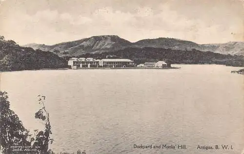 A866 Antigua Dockyard and Monks's Hill Vintage Postkarte