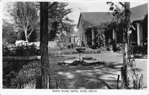 A867 Kenia 1954 White Rhino Hotel Nyeri RPPC Vintage Postkarte