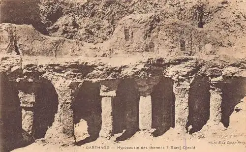 A867 Tunesien Karthago Hypocauste des thermes a Bordj-Djedid Vintage Postkarte
