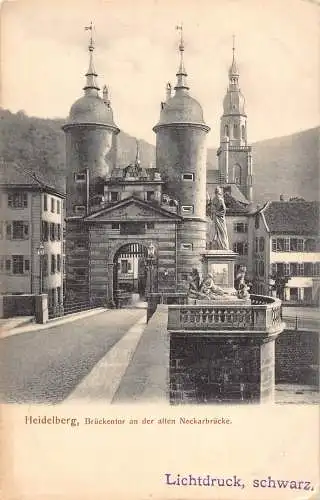 A867 Deutschland Heidelberg Brückentor an alte Neckarbrücke Postkarte