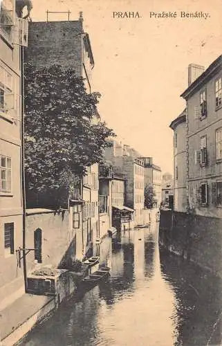 A867 Tschechien Praha Prag Prazske Benatky Kanal Vintage Postkarte
