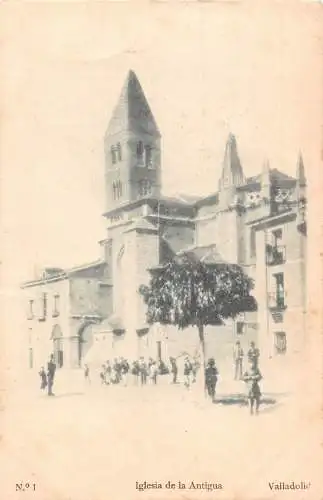 A869 Spanien Valladolid Iglesia de Antigua Kirche Vintage Postkarte