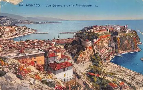 A870 Monaco 1931 Gesamtansicht Fürstentum Vintage Postkarte