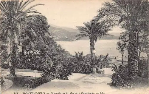 A872 Monaco Monte Carlo 1908 Echappee sur la Mer vers Roquebrune Postkarte