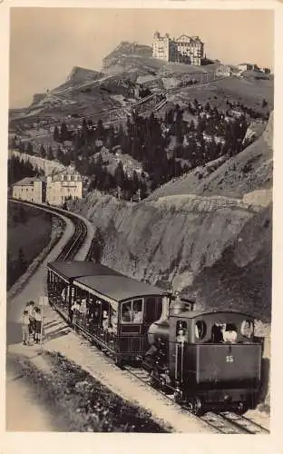 A873 Schweiz Rigi Kulm Dampflok Eisenbahn RPPC Vintage Postkarte