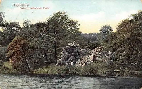 L304 Deutschland 1911 Hamburg Partie im Botanischen Garten Vintage Postkarte