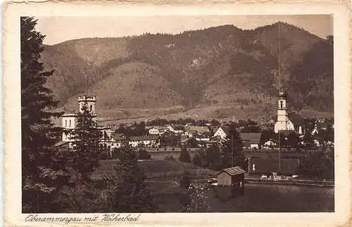 L304 Deutschland Partie in Oberammergau mit Weiherbad Vintage Postkarte