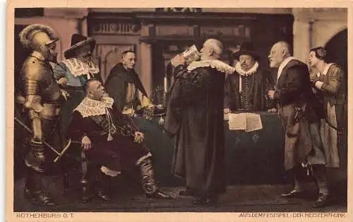 L305 Deutschland Rothenburg o T Aus Dem Festspiel der Meistertrunk Theater Postkarte