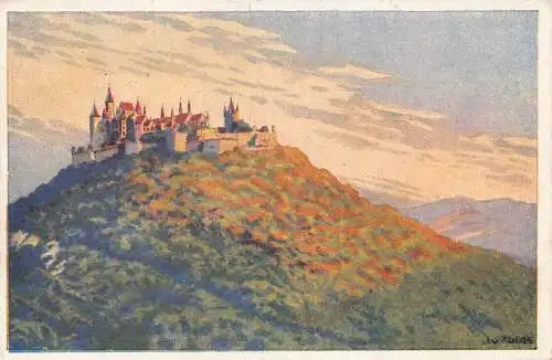 L304 Deutschland Burg Hohenzollern Zitadelle Vintage Postkarte
