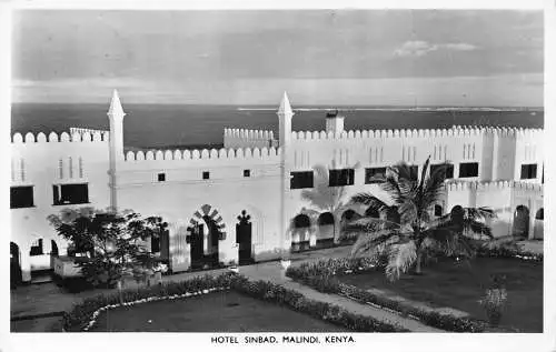 A873 Kenya Hotel Sinbad Malindi RPPC Vintage Postkarte