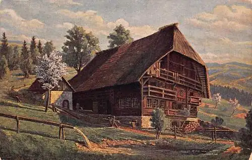 L303 Deutschland 1917 Feldpost 1. Weltkrieg Aug Simon Fruegling im Schwarzwald Postkarte