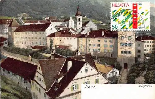 L301 Schweiz Chur Hofkellerei Vintage Postkarte