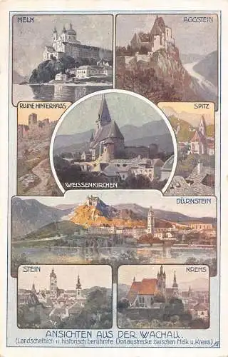 A237 Österreich Ansichten aus Wachau Stein Krem Dürnstein Spitz Burgen AK