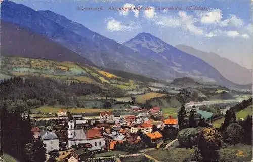 A238 Österreich Schwarzach Ausgangspunkt der Tauernbahn Salzburg Vintage Postkarte