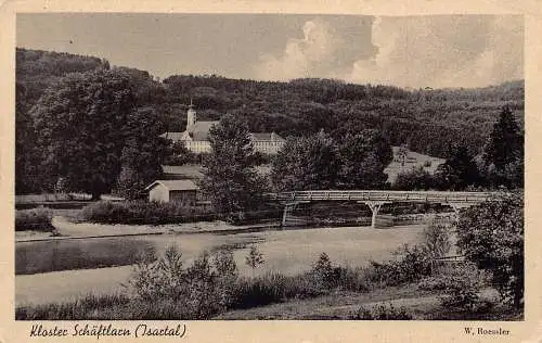 A239 Österreich 1943 Kloster Schaeftlarn i Isartalbrücke Vintage Postkarte