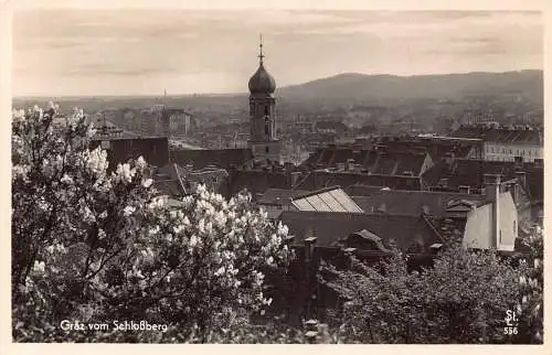 A239 Österreich Graz Blick vom Schlossberg RPPC Vintage Postkarte