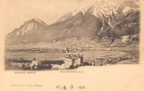 A239 Österreich Schloss Ambras Innsbruck Schloss Vintage Postkarte