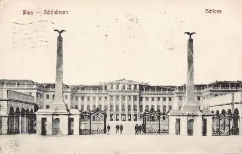A239 Österreich 1912 Wien Wien Schloss Schönbrunn Vintage Postkarte