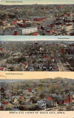 A861 US Vogelperspektive von Sioux City Iowa Vintage Postkarte