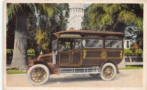 A862 US Sacramento California Hotel Land Bus Car Oldtimer Postkarte