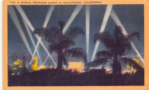 A862 US Weltpremiere Nacht in Hollywood Kalifornien Postkarte