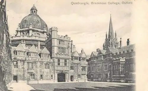 A241 England 1906 Quadrangle Brazenose College Oxford Vintage Postkarte