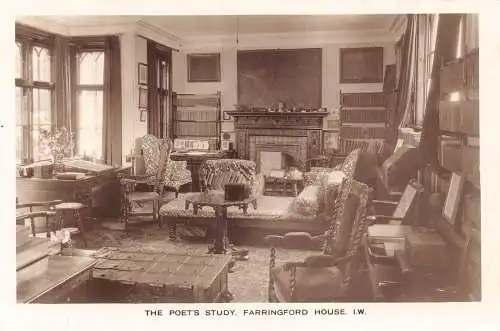 A241 England Farringford House Poet's Study Isle of Wight Vintage Postkarte
