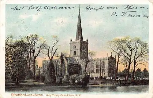 A241 England 1905 Stratford-on-Avon Holy Trinity Church Vintage Postkarte