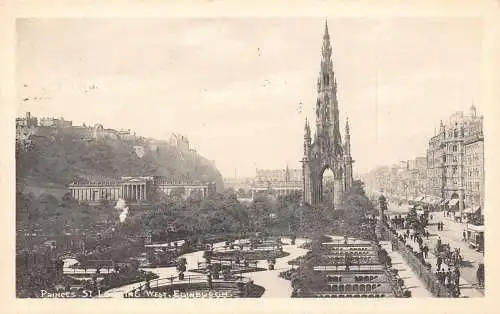 A241 Schottland Prinzen Statue Blick nach Westen Edinburgh Vintage Postkarte