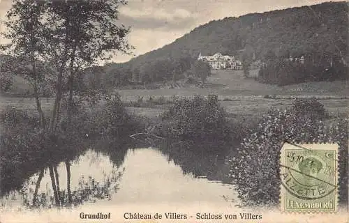 L136 Luxemburg 1921 Grundhof Schloss Villers Vintage Postkarte