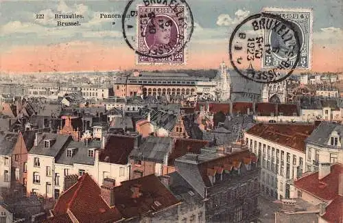 L134 Belgien 1923 Brüssel Panoramablick Vintage Postkarte
